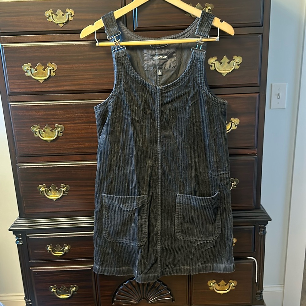 Toad and co black corduroy jumper dress, small